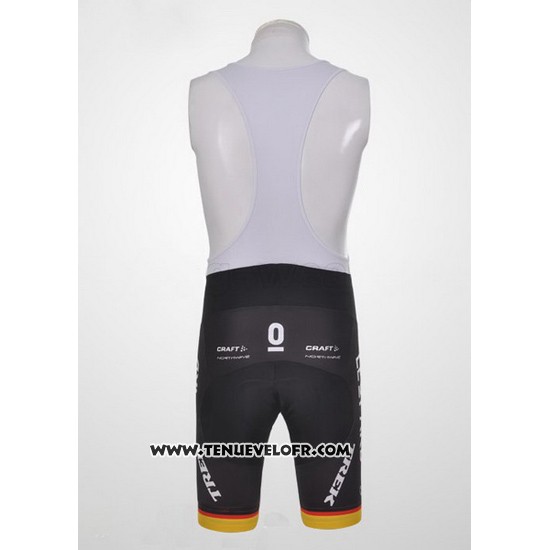 2011 Maillot Ciclismo Trek Leqpard Champion Allemagne Noir et Jaune Manches Courtes et Cuissard